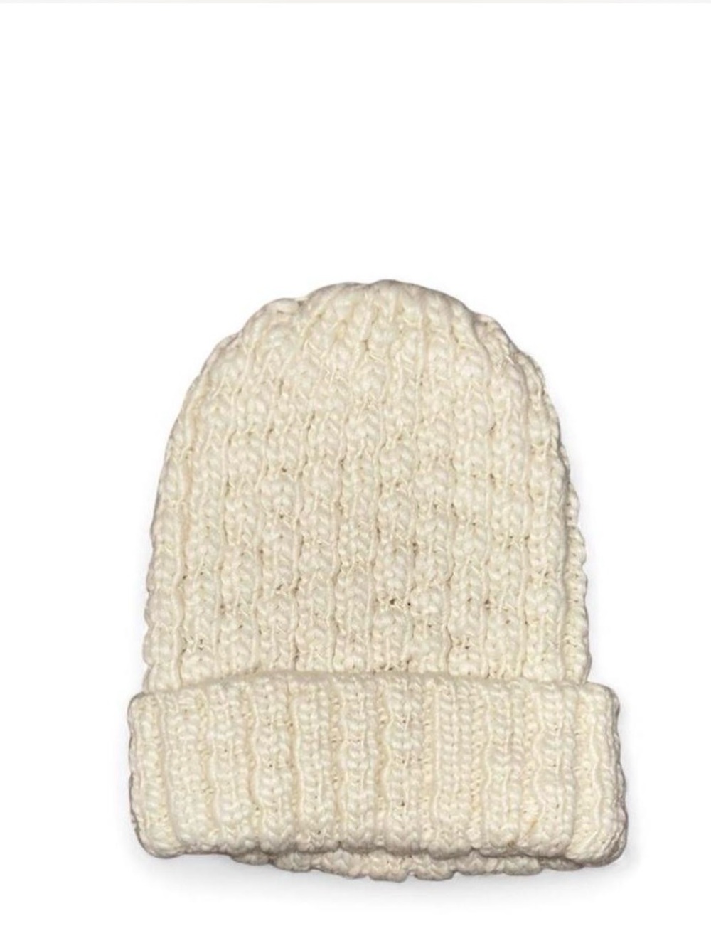 H&M Divided Cream Ivory Chunky Knit Beanie One Size